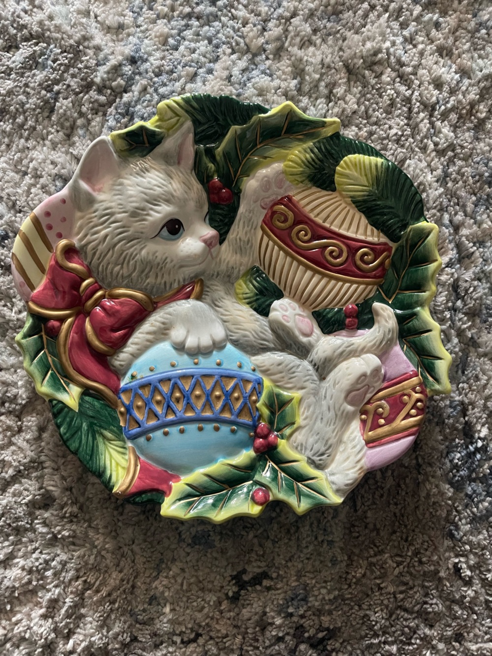 Fitz and Floyd “Kristmas Kitty “ canapé plate